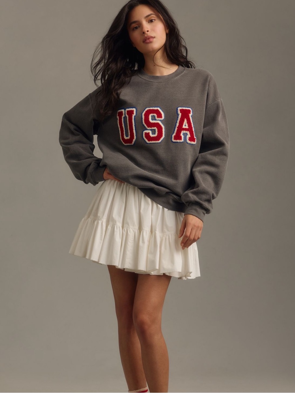 Anthropologie USA Patch Sweatshirt